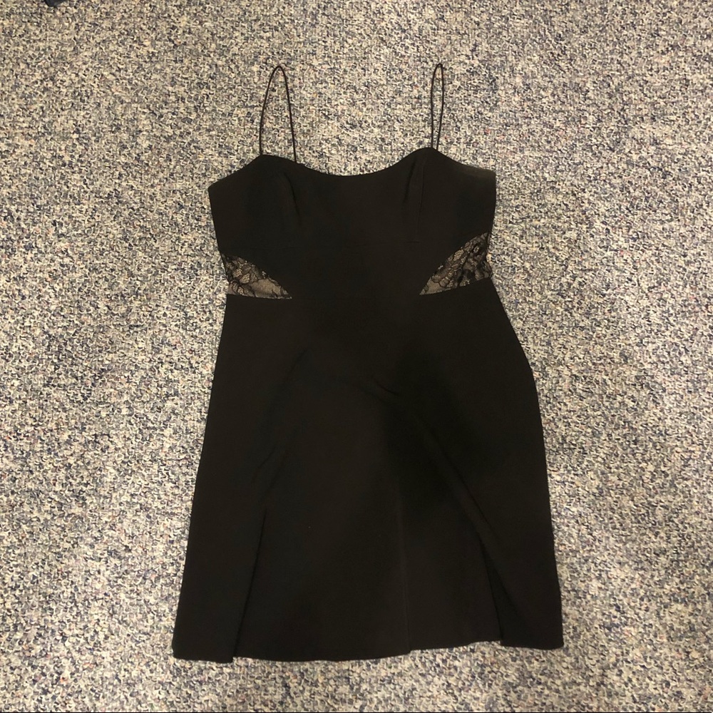 Black and Mesh Mini Prom Dress